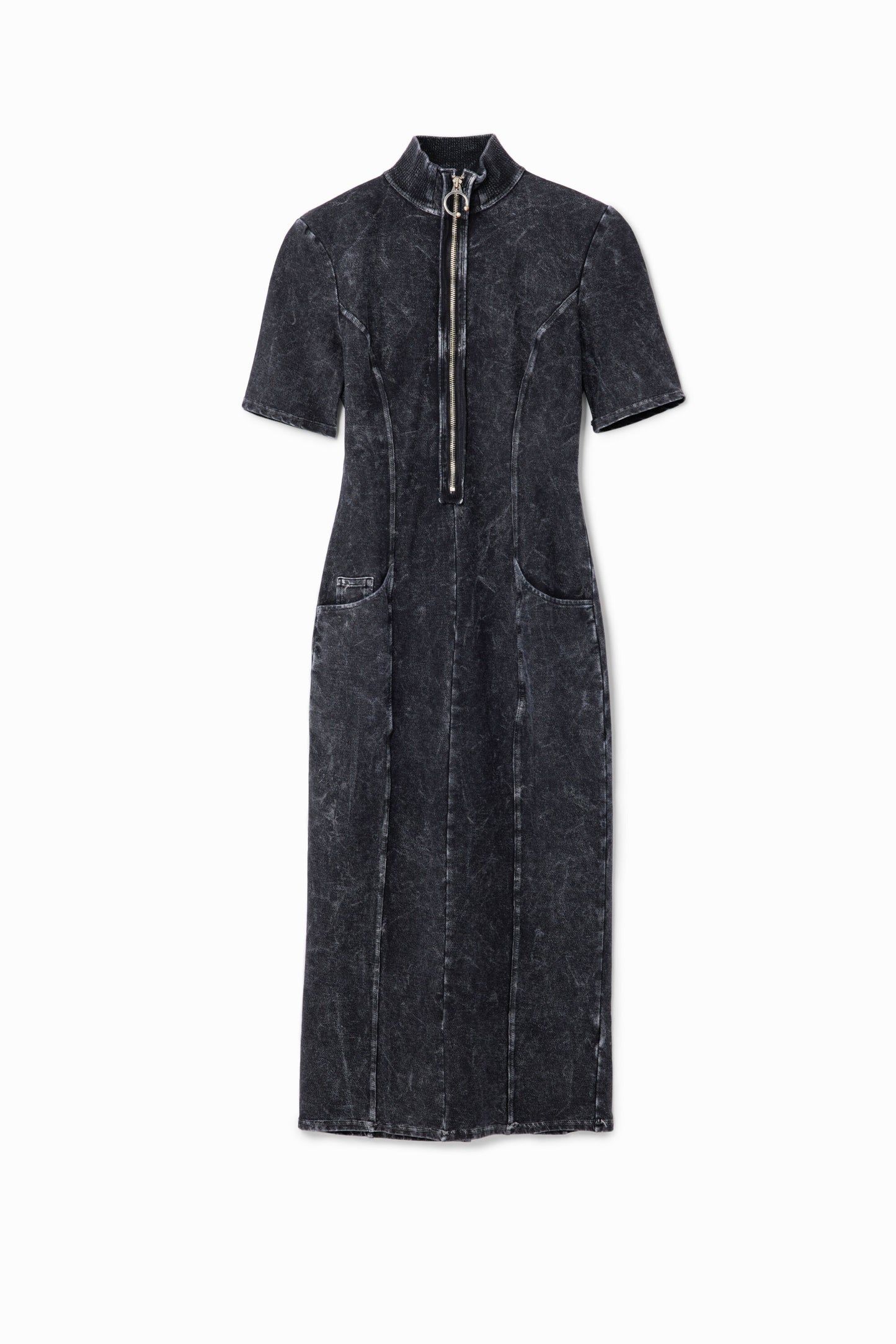 Gradient denim midi dress