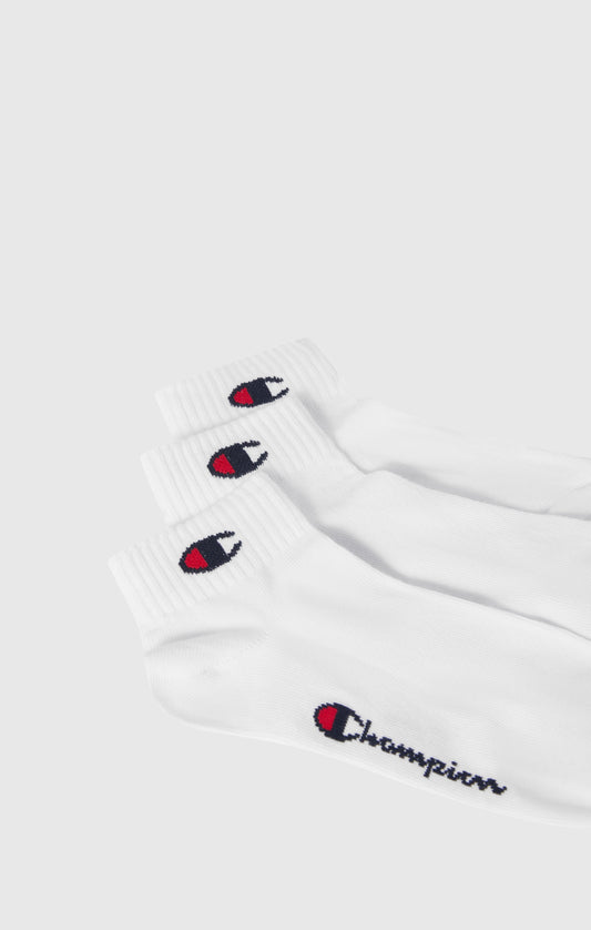 3-Pack Kids' Quarter Socks with Script Logo and C