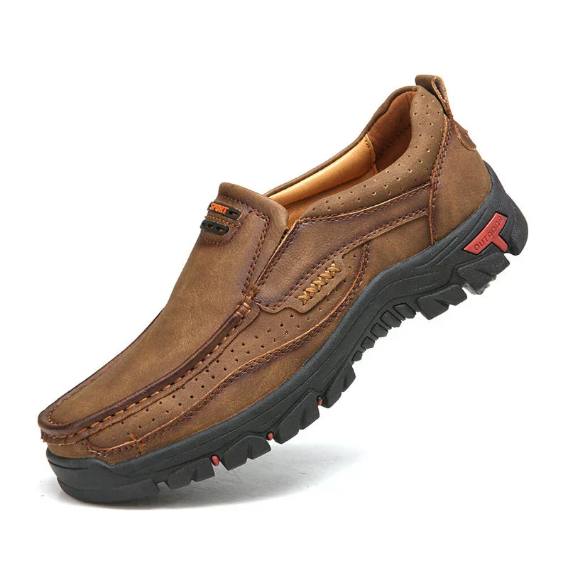 Men's Non-slip Walking Leather Lightweight Breathable Casual Loafers