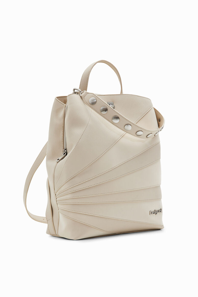 Multi-position patchwork backpack