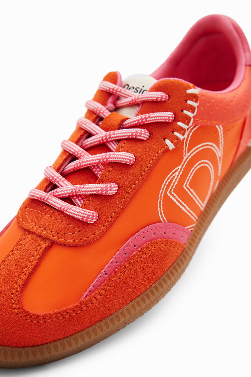 Retro split leather sneakers