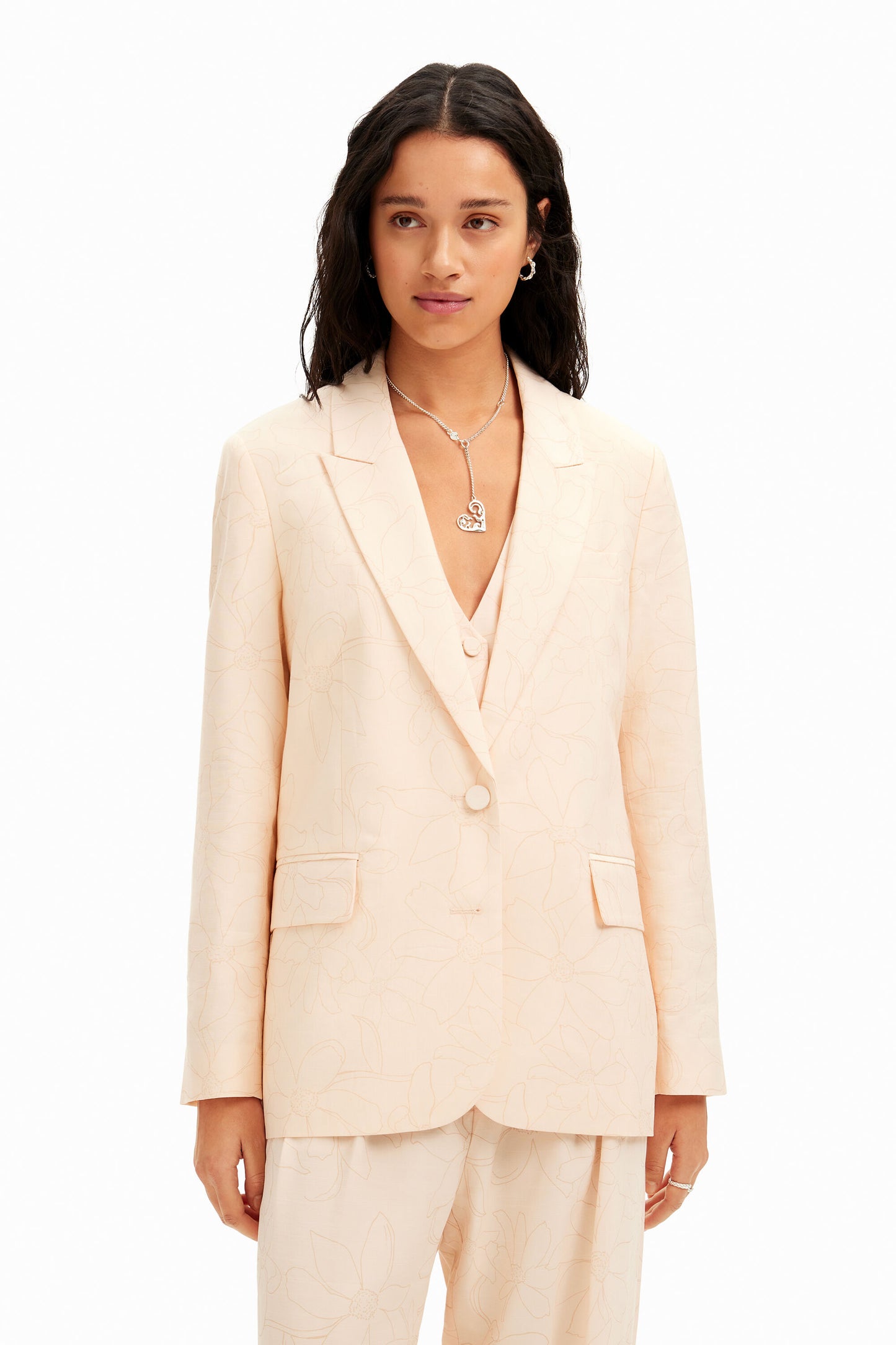 Straight floral blazer