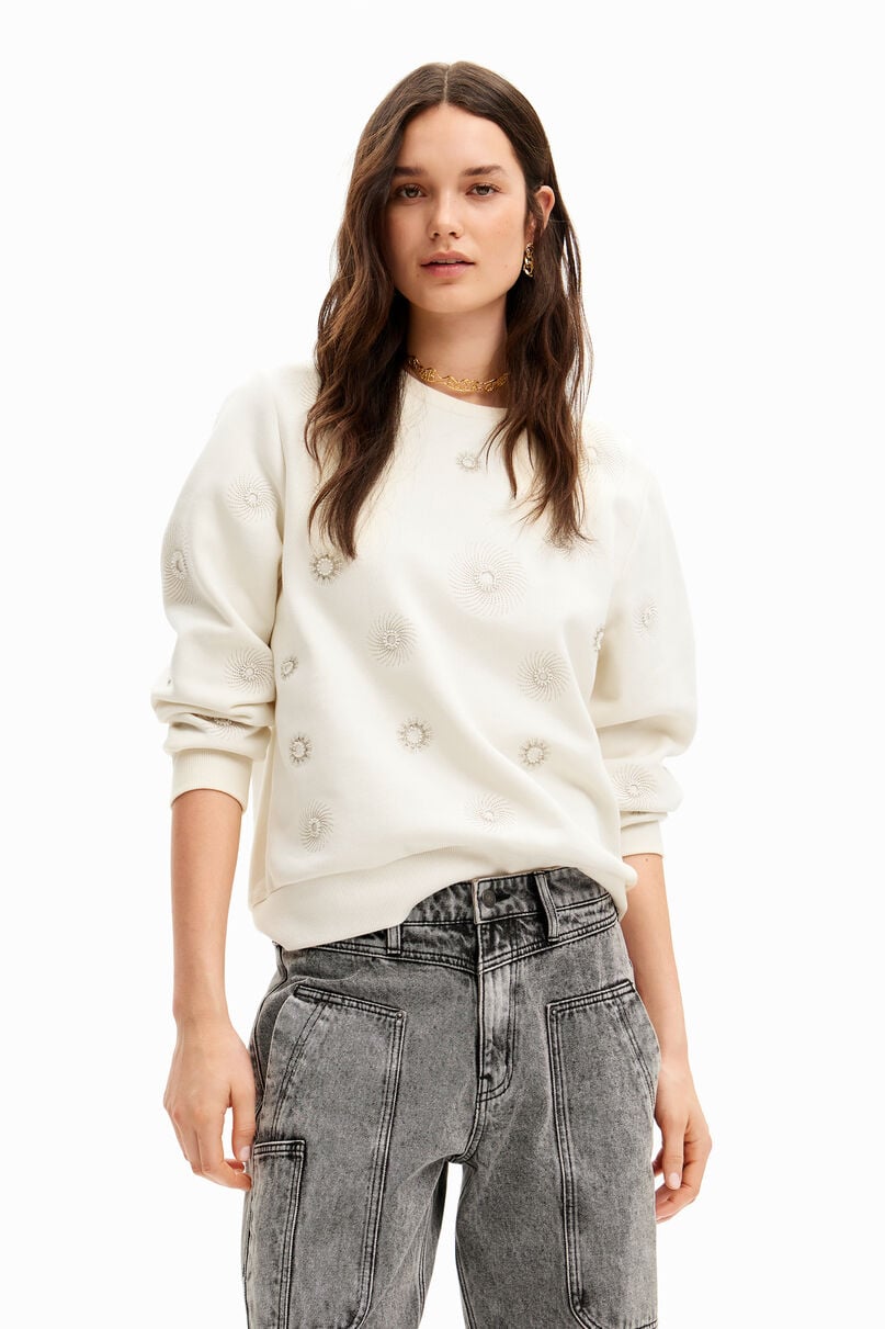 Geometric embroidery sweatshirt
