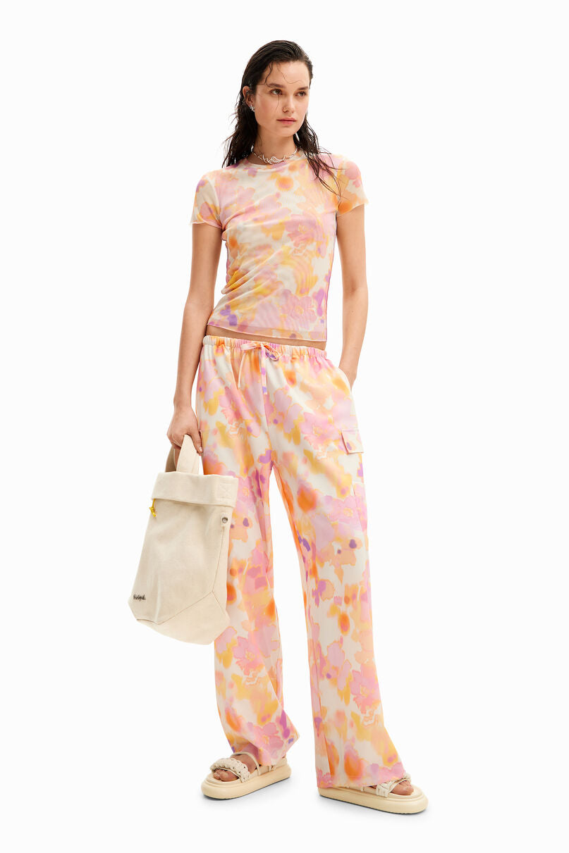 Out-of-focus tulle T-shirt
