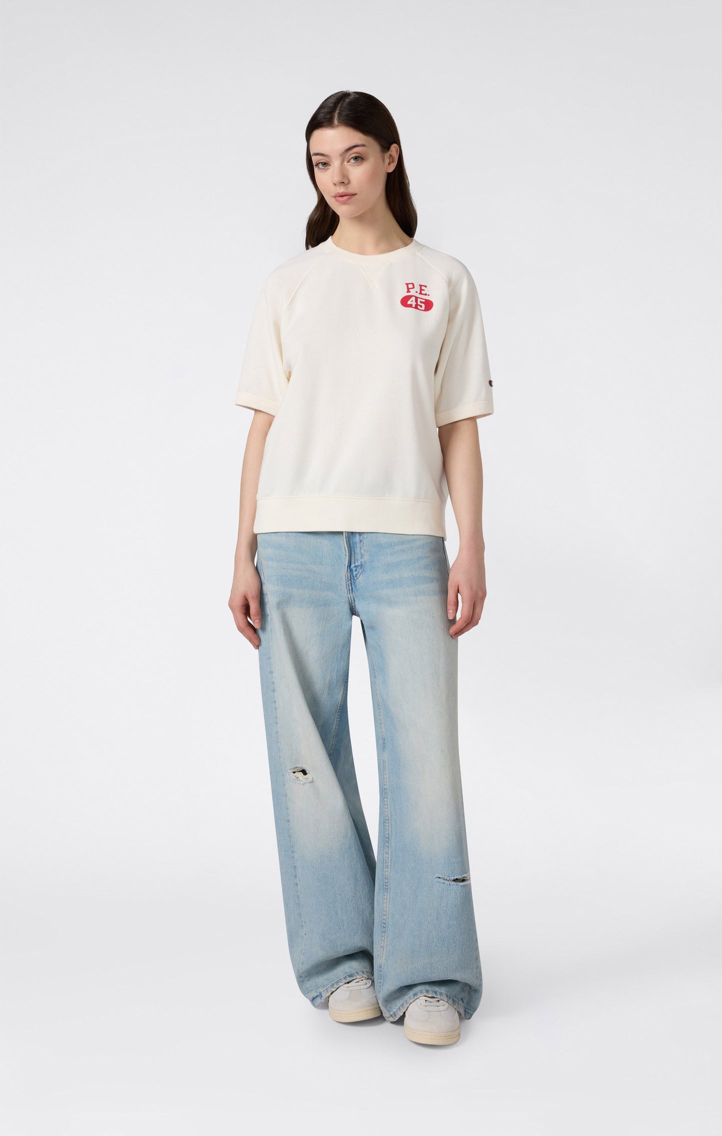 Women's Short Sleeve Crewneck Sweatshirt with Graphic