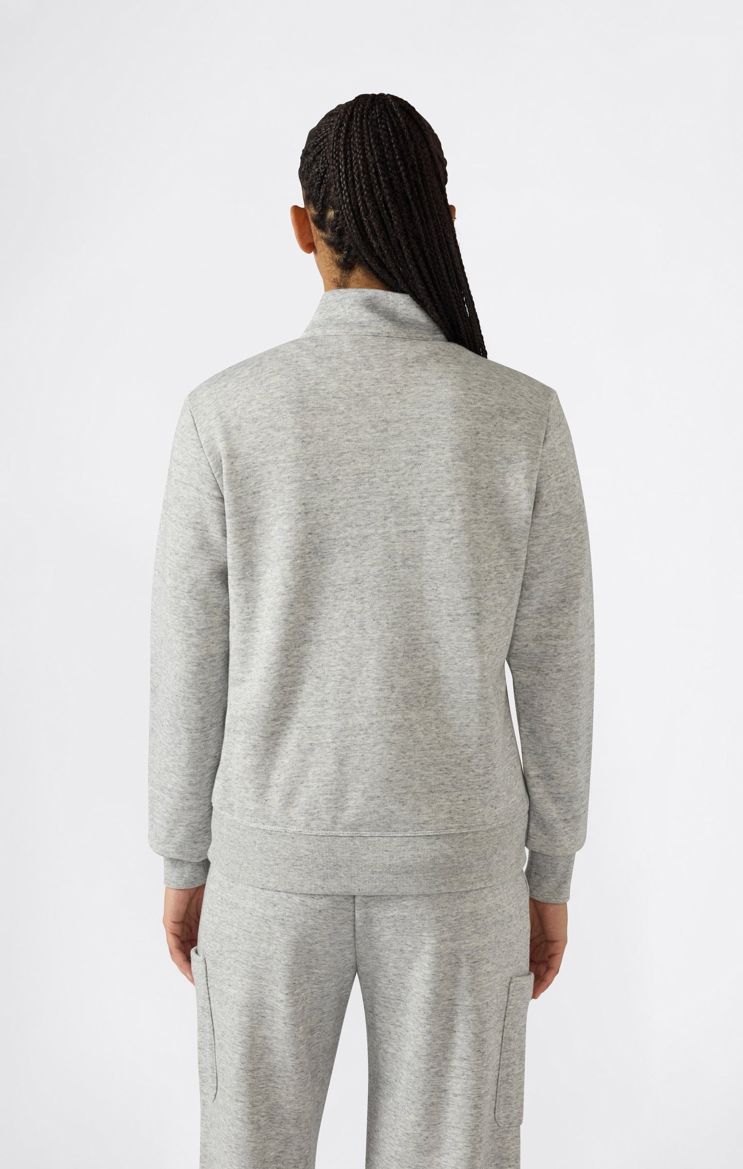 Women's Lightweight Full Zip Sweatshirt with Contrast Logo Icons