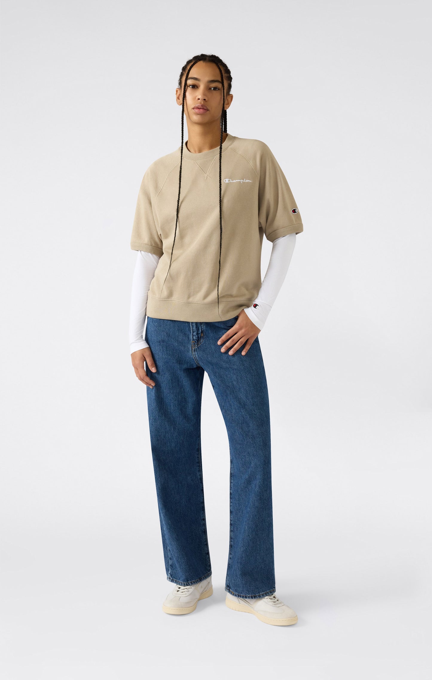 Women's Lightweight Short Sleeve Crewneck Sweatshirt Icons