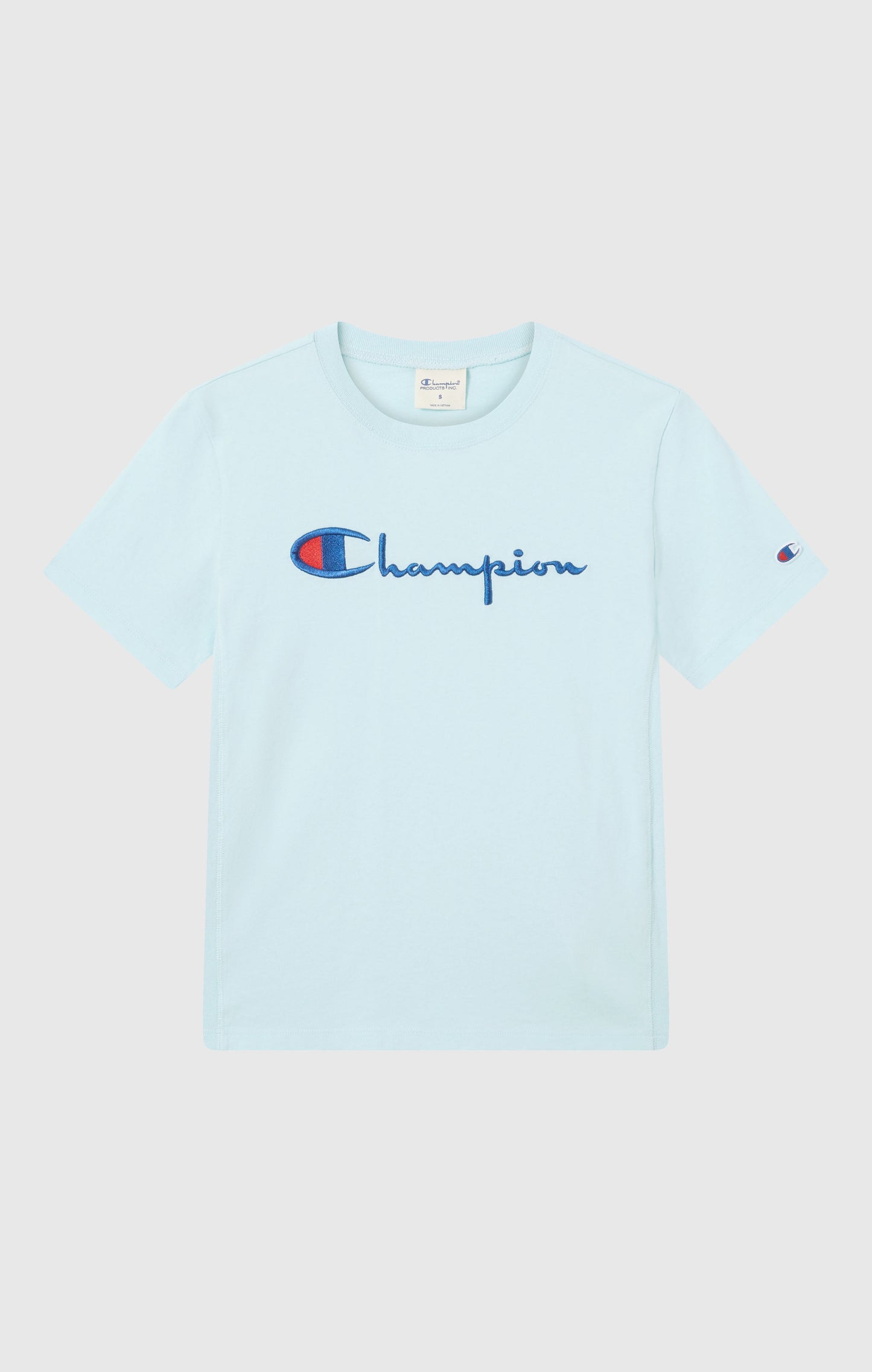 Women's Reverse Weave Crewneck T-Shirt with Embroidered Logo
