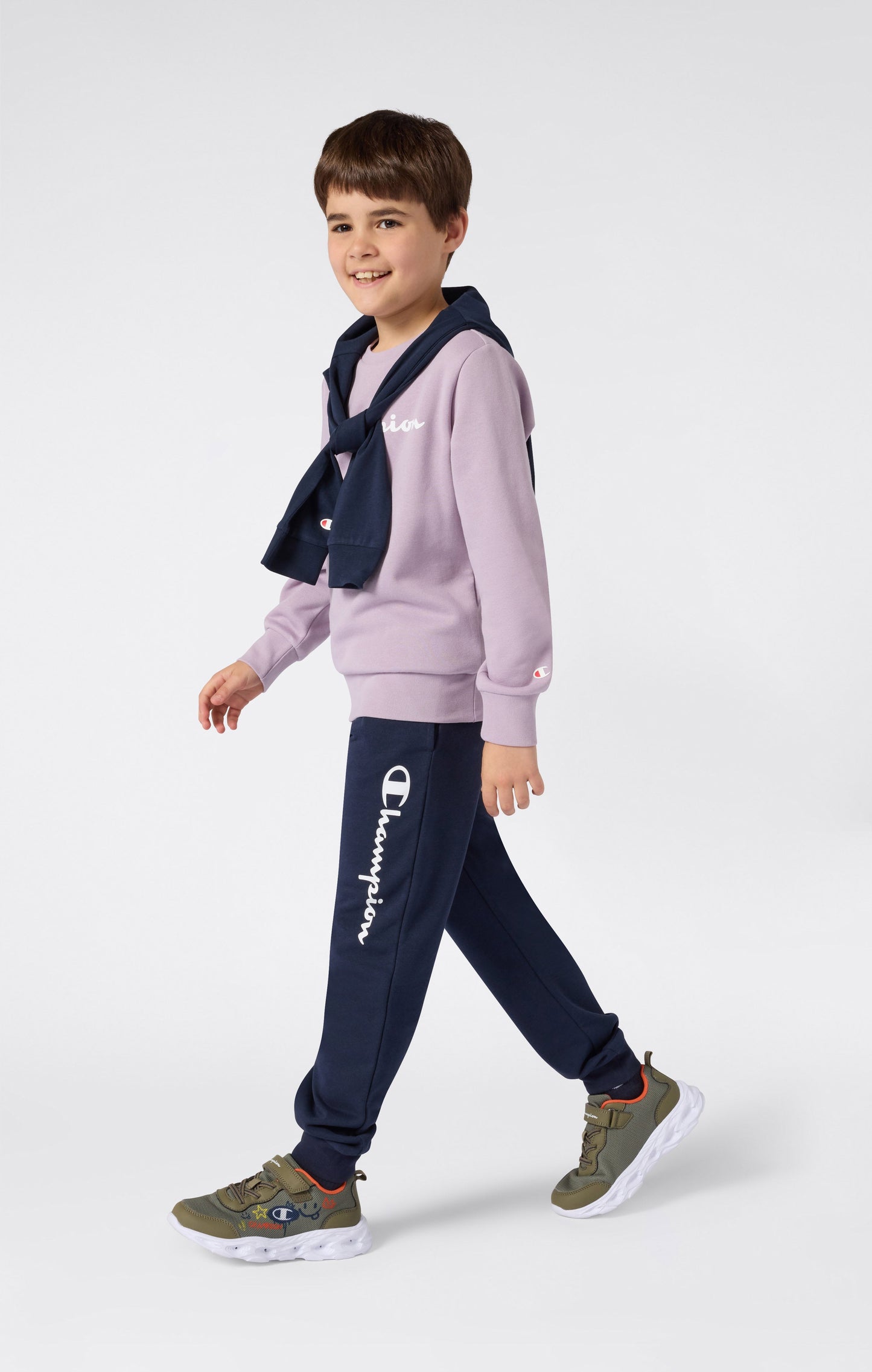 Boys' Lightweight Jogger Pants with Rib Cuffs and Maxi Printed Logo