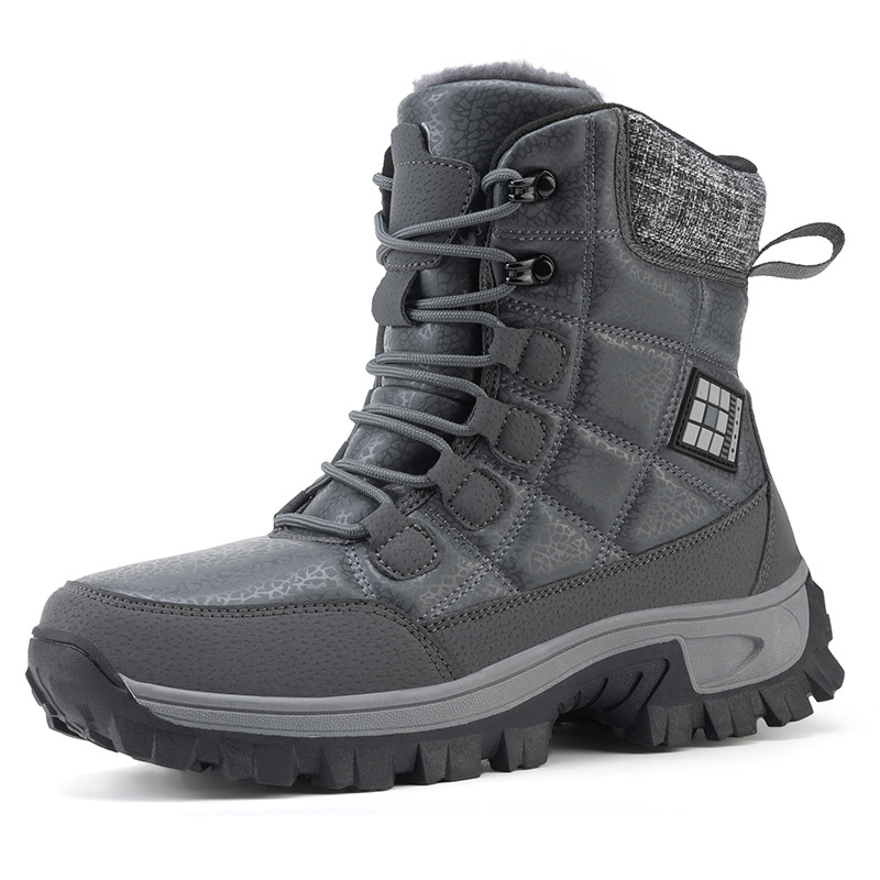 (⏰Limited Time Discount 49% off)Men's Thick Warm Snow Boots Wide Toe Anti-skid Fur Lined Leather Boots Waterproof Winter Hiking Boots