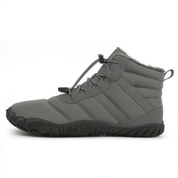 Men's Warm Fleece Barefoot Boots Wide Toe Orthopedic Support Snow Boots Waterproof Non-Slip Winter Boots