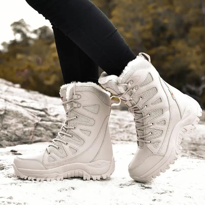 Dallader Men's Comfortable Waterproof Warm Fleece Snow Boots