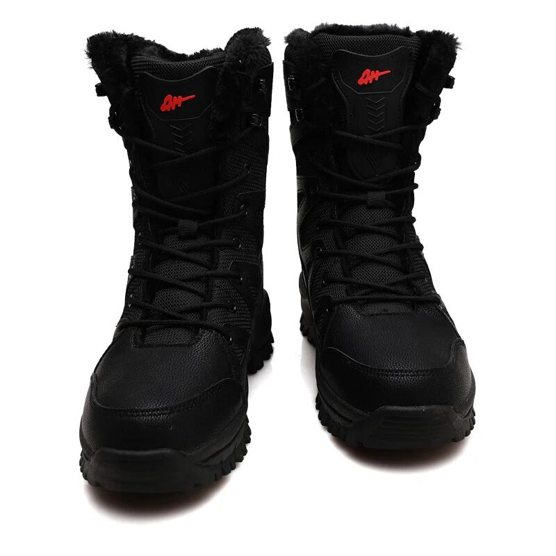 Dallader Men's Comfortable Waterproof Warm Fleece Snow Boots