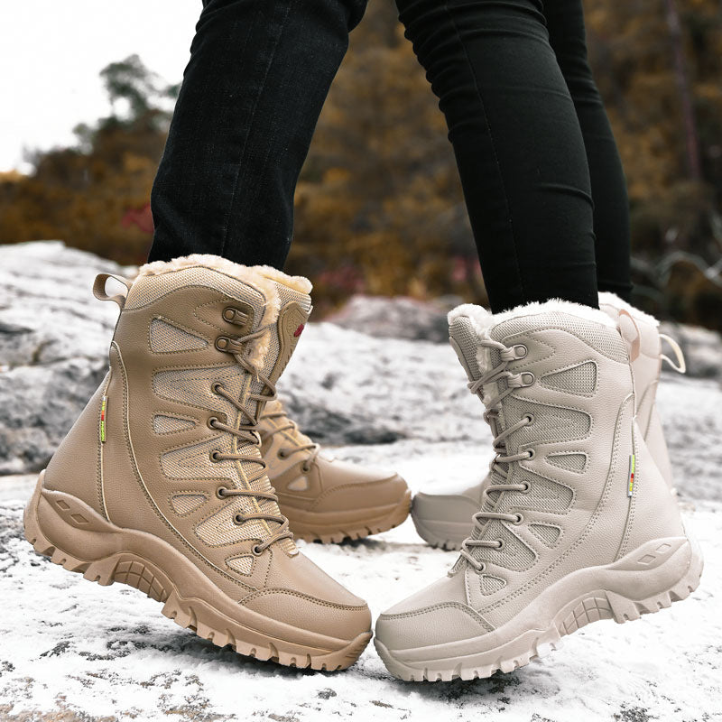 Dallader Men's Comfortable Waterproof Warm Fleece Snow Boots